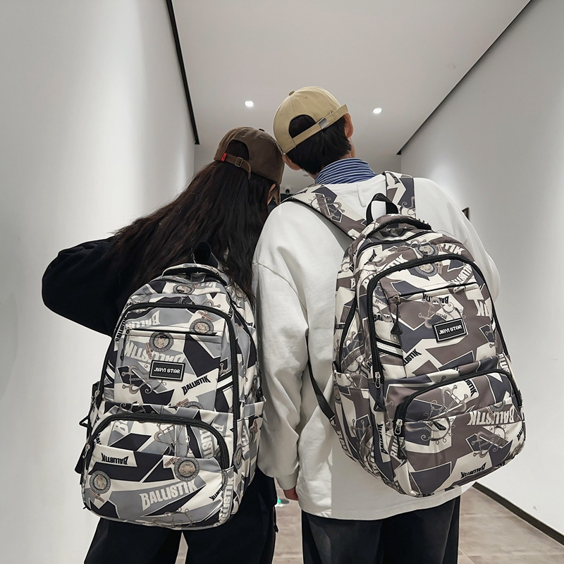 Backpack Large Capacity Fashion Trendy Ins Fashion Brand Schoolbag Men's Korean Style Female High School Campus Junior High School Student Backpack