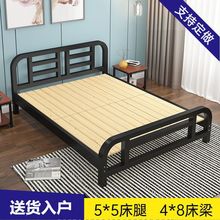 铁艺床北欧家用双人床1.51.8米铁床加厚加固单人1米出租房铁架床