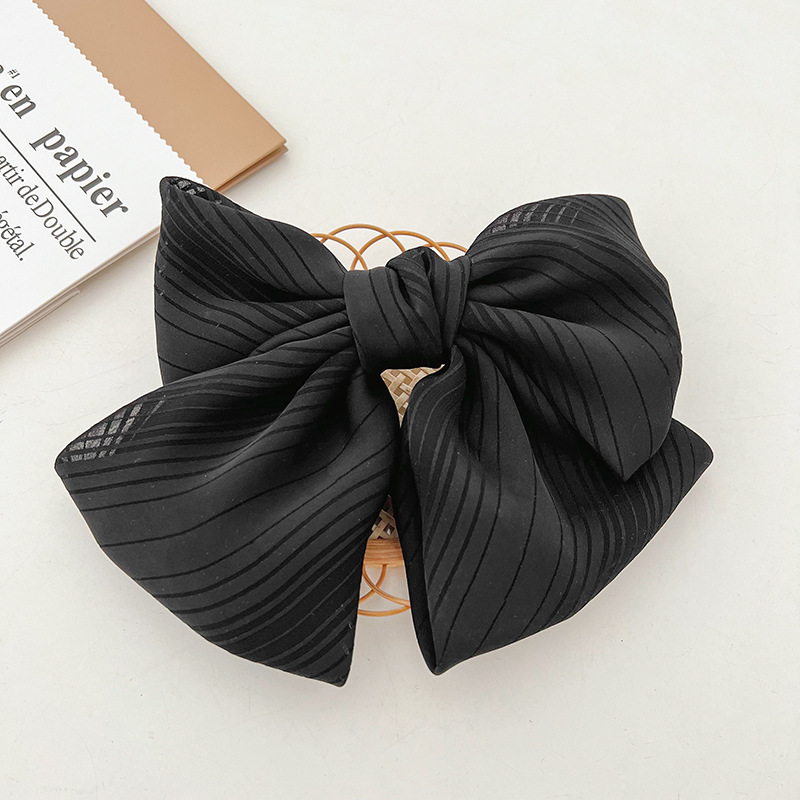 New Fabric Craft Big Bow Hairpin Girl's High Ponytail Spring Clip Mori Headwear Word Clip Korean Hair Accessories