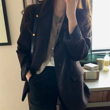 小个子黑色西装外套女2021年春秋新款韩版英伦风薄款休闲西服上衣