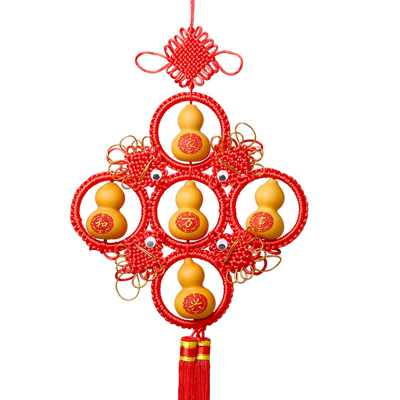 批发葫芦挂件天然五福临门文玩客厅卧室玄关结家居工艺品墙壁装饰