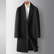 2023年男冬款大衣时尚韩版加厚男士羊毛大衣男款西服大衣一件批发
