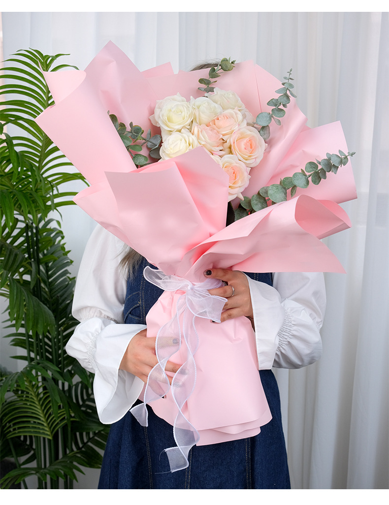 韩风纯色欧雅纸 鲜花包装纸 花艺包花纸花束包装材料花店包花资材