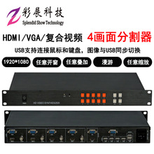 视频工程级HDMI/VGA四画面分割器4,9,12,16路进1出监控图像分屏器