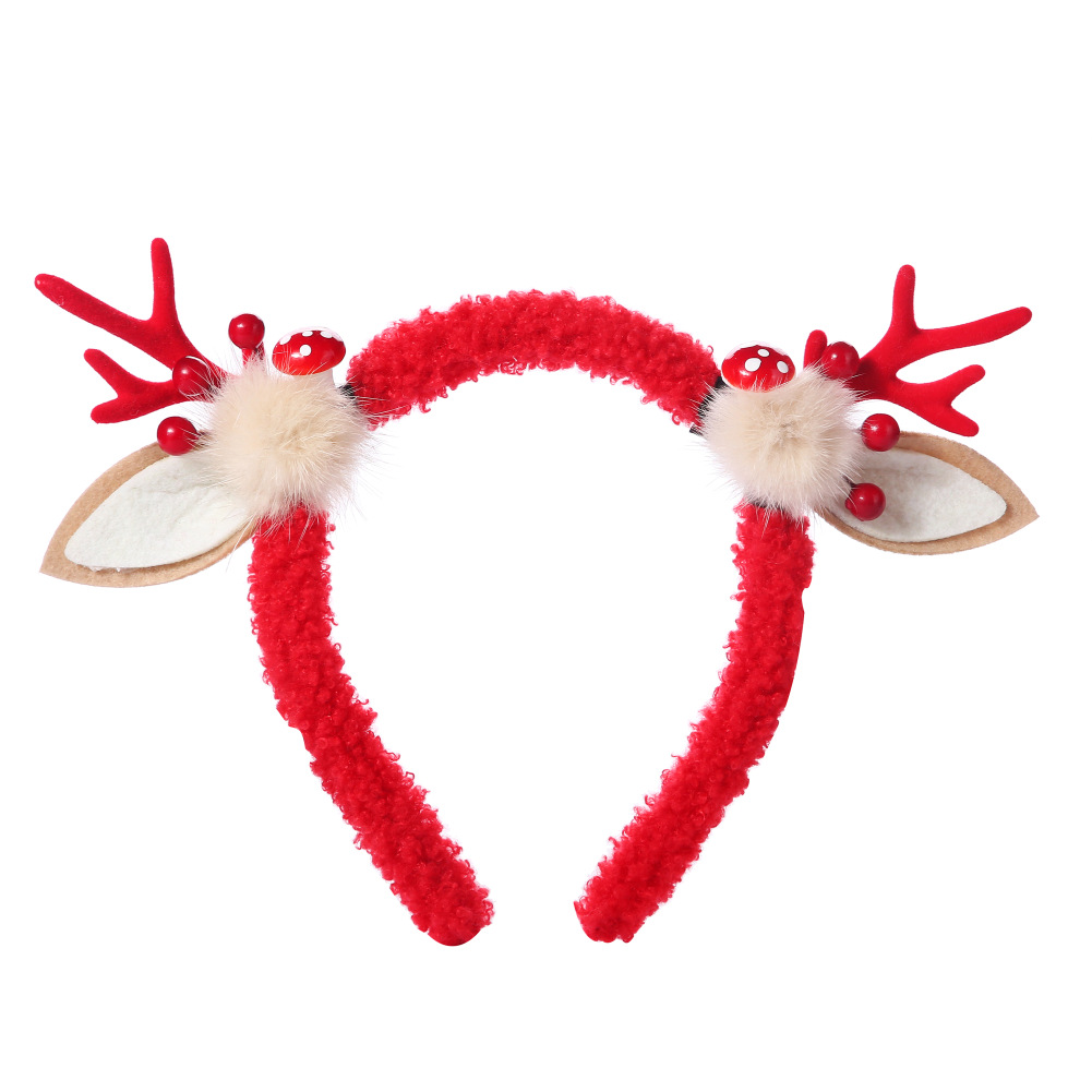 Cross-Border Hot Bell Christmas Antlers Headband Christmas Simple Decorative Headdress Cute Elk Antler Headband