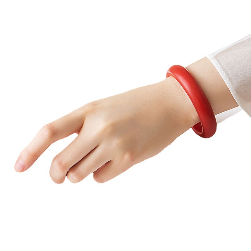 厂家批发云南保山南红玛瑙手镯哑光柿子红镯子女士送爱人