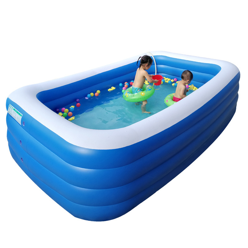 Children's Inflatable Swimming Pool Foldable Bathtub Baby Baby Indoor Wear-Resistant Blue and White Pool Adult Home Use Paddling Pool