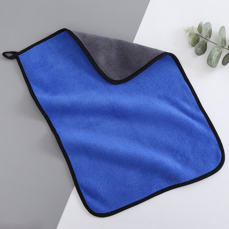 Coral Fleece Thickened Absorbent Car Towel Car Wash Towel Cleaning Supplies Towel Two-Color Double-Sided Car Towel Logo Towel