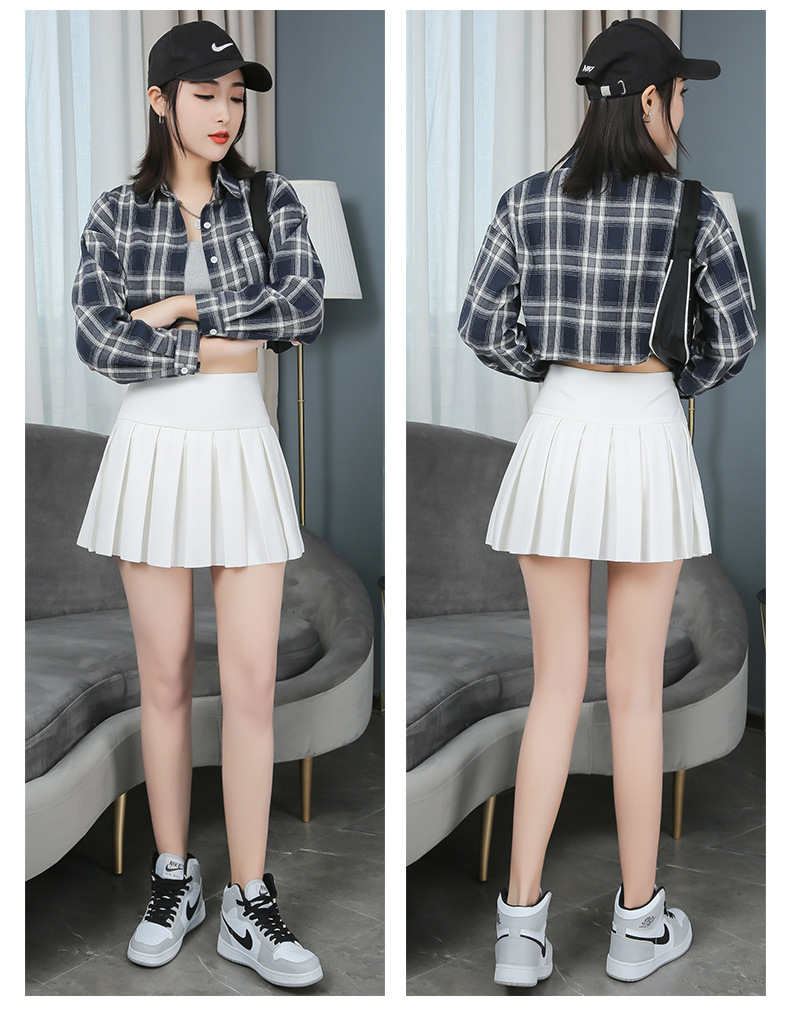 2022新款超短裙无内衬百褶裙女a字高腰半身裙性感走光裙小个子穿