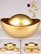 沙金色实心铜元宝摆件 铜元宝 蛋形铜实心元宝摆件