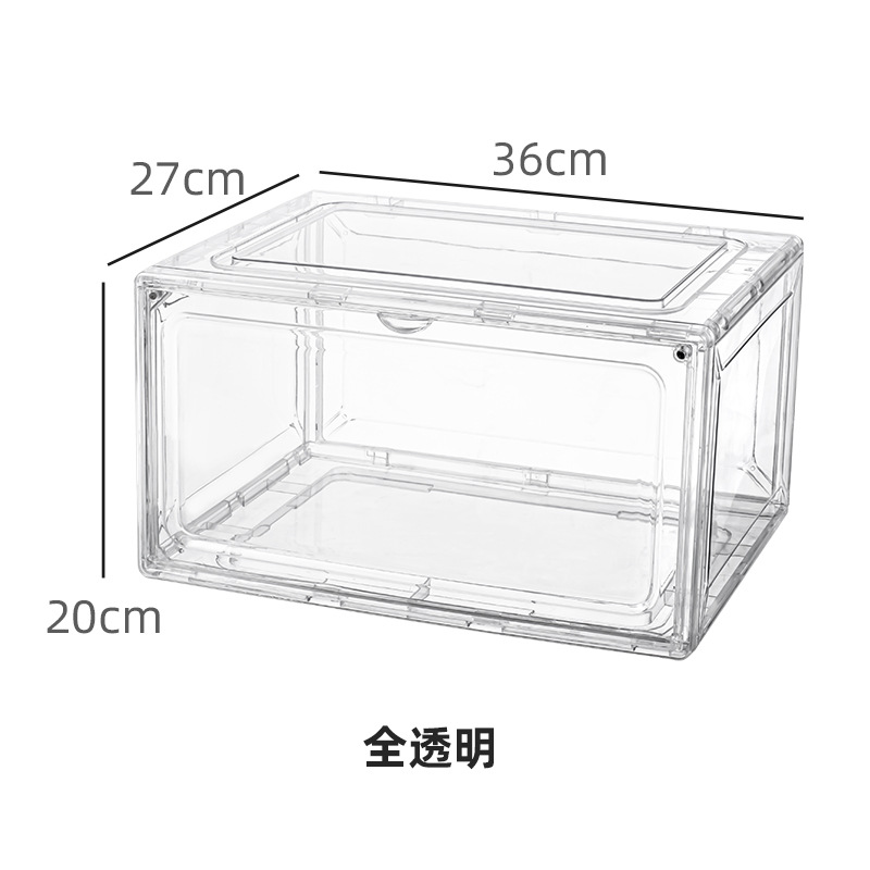 Transparent AJ Shoe Box Acrylic Side Door Shoe Rack Sneakers Large Shoe Cabinet Dustproof Magnetic Shoes Storage Box