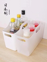 日本进口手提收纳篮柔软材质带手柄收纳置物盒橱柜桌面分类置物篮