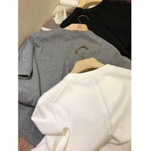 LYX专柜品质，墙裂推！后中缝设计圆领微宽松气质短袖T恤女2024春