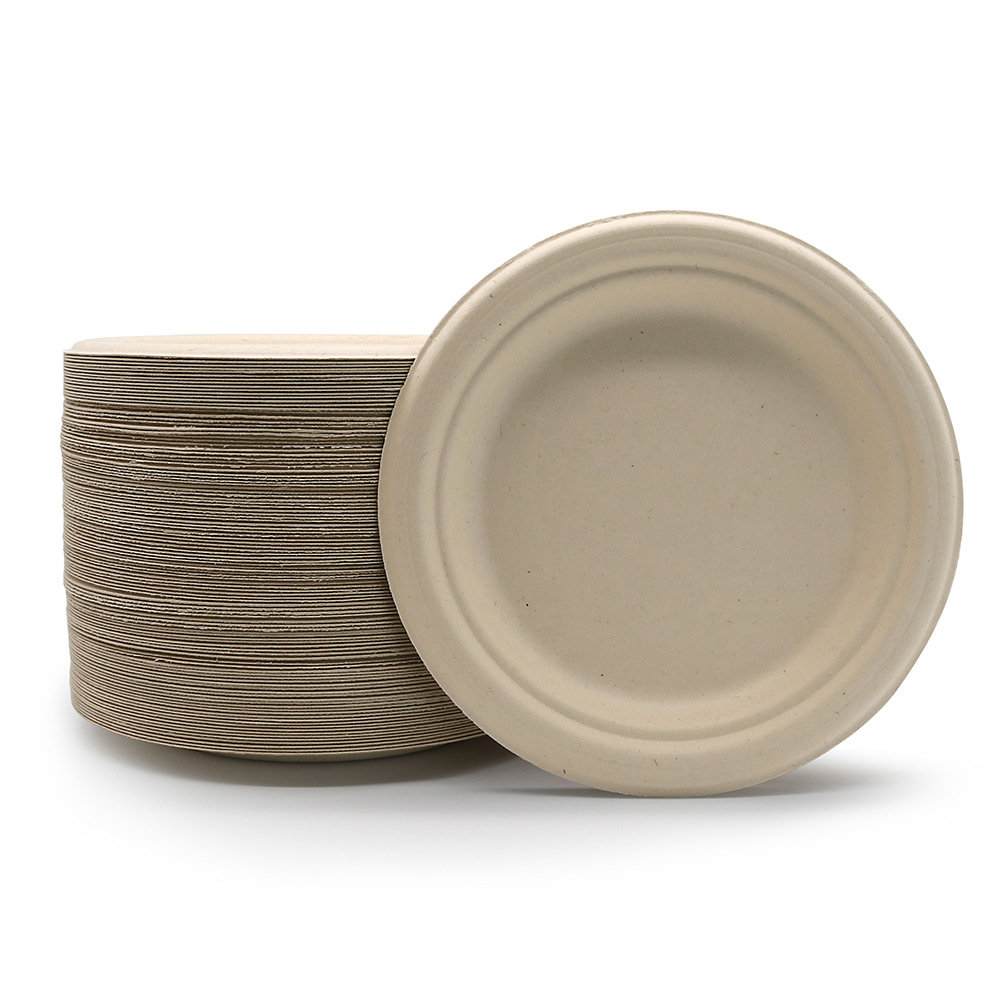 韶能ec105 跨境出口一次性水果盘加厚甘蔗渣植物纤维可降解果蔬盘