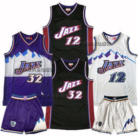 nba球衣男malone卡尔马龙复古篮球服stockton斯托克顿刺绣球裤女