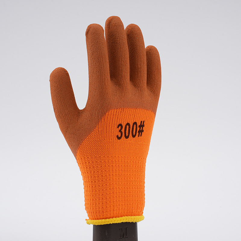 Seven-Pin Terry Foam Rubber Coated Gloves Styrofoam Semi-Hanging Gloves Wear-Resistant Non-Slip Protective Gloves Hand Protection