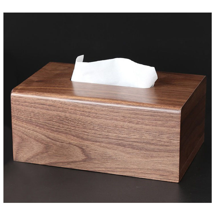 定制黑胡桃木纸巾盒木质客厅茶几桌面抽纸盒加工创意实 木收纳盒