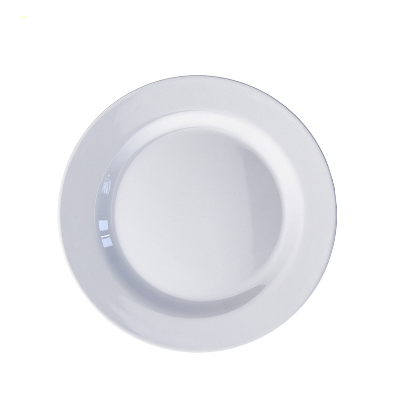 White Disc Melamine Tableware Buffet Fast Food Restaurant Melamine Dish Plastic Dish Commercial Source Factory Wholesale