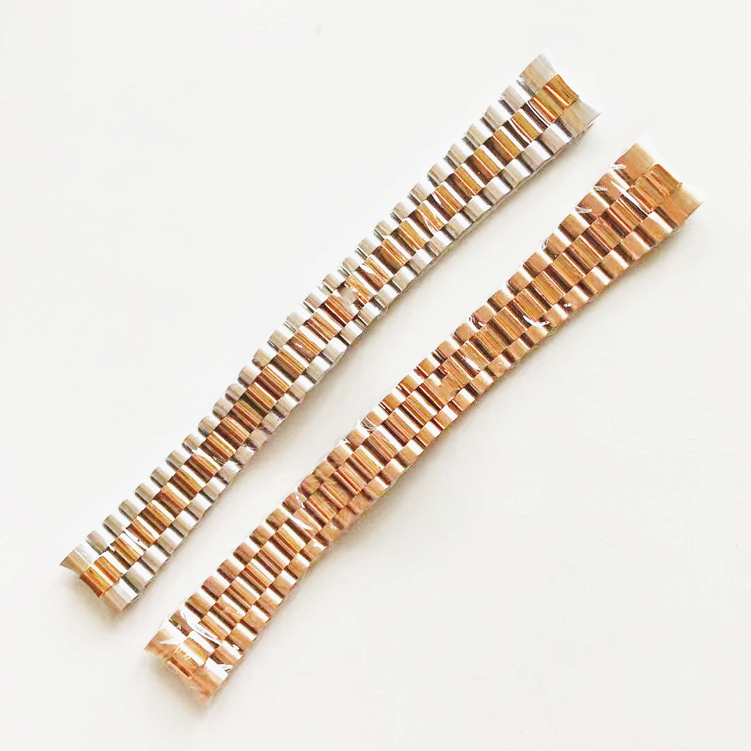 适用于劳力士手表配件表带钢带实心不锈钢 三珠精钢手表链 20mm男