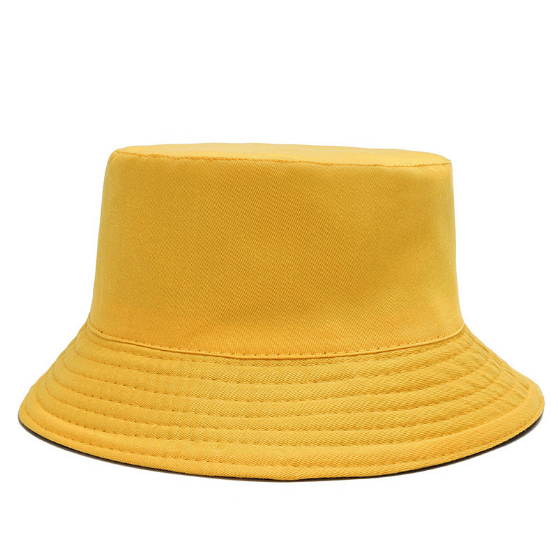Reversible Fisherman Hat Women's Printed Logo Bucket Hat Fashion Flat Top Sun Hat Sun Protection Hat Spring and Autumn round Cap Advertising Cap