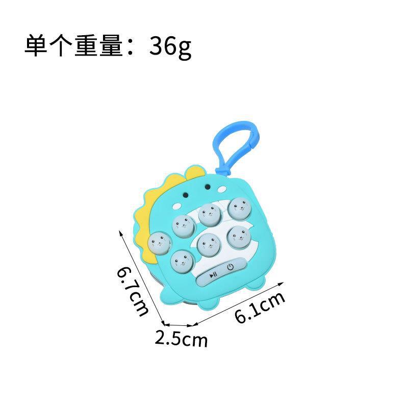 Cross-Border Mini Handheld Whac-a-Mole Game Machine Cartoon Pattern Press Music Decompression Toy Small Keychain Pendant