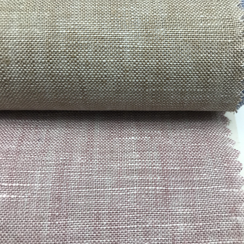 现货春夏薄款亚麻色织 青年布面料色织亚麻布 亚麻布家纺亚麻面料