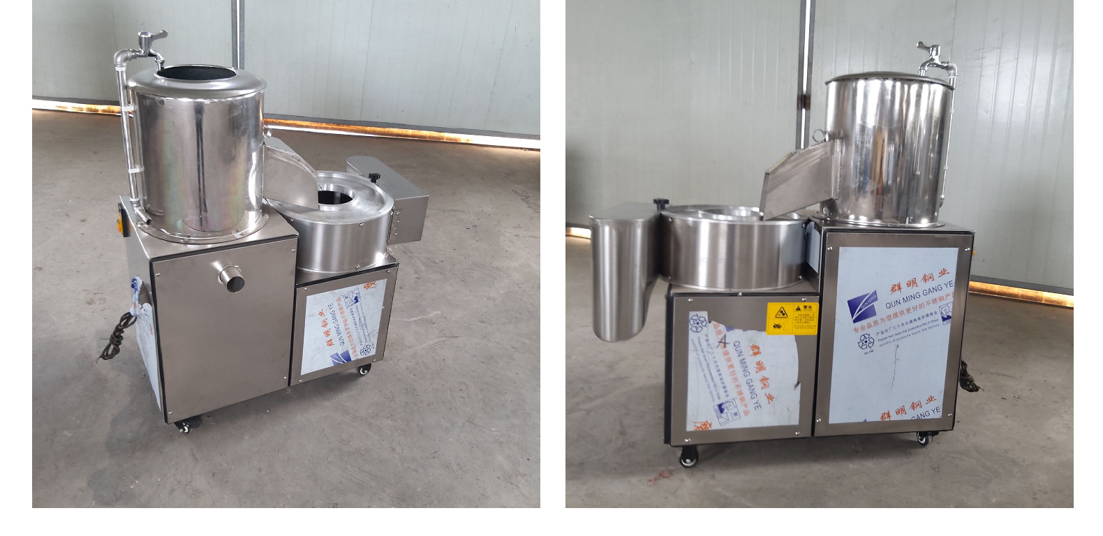 供应不锈钢脱皮切片切丝一体设备土豆加工设备鑫然机械