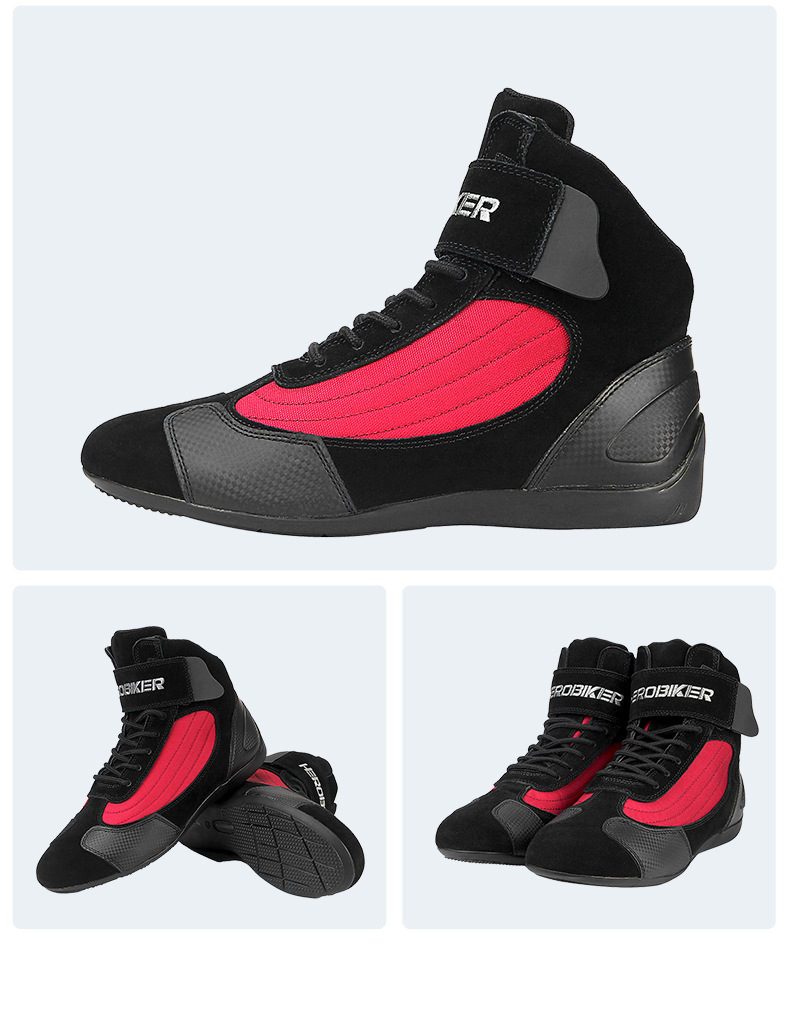 herobiker摩托车机车鞋秋夏季中帮靴子 摩旅透气防摔休闲骑行鞋男