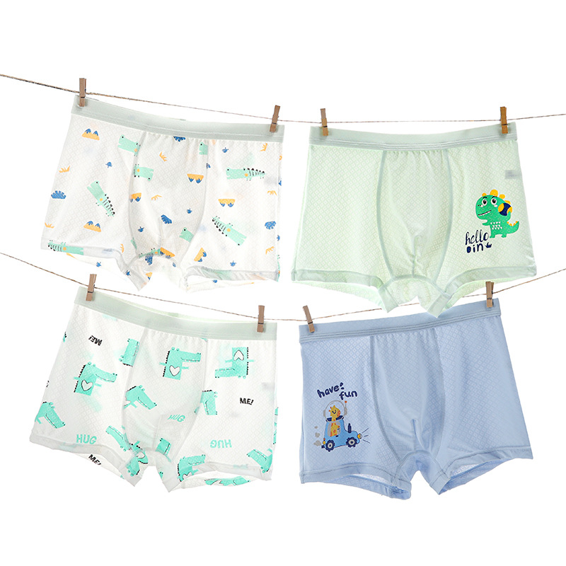 Boys' Underwear Ice Silk Summer Children's Boxer Mesh Thin Big and Small Children Boxer Shorts Baby Boy