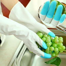 厨房家务塑胶防水橡胶手套 家用乳胶洗碗衣服皮手套 薄款加厚耐用