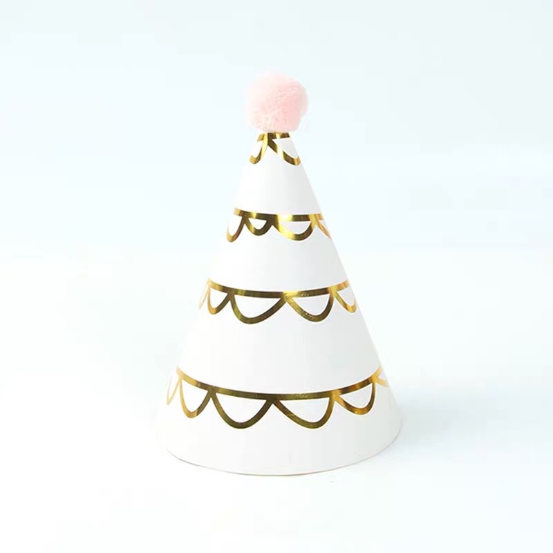 厂家定制高端纸质生日派对帽子儿童圆锥帽可印logo烘焙蛋糕装扮