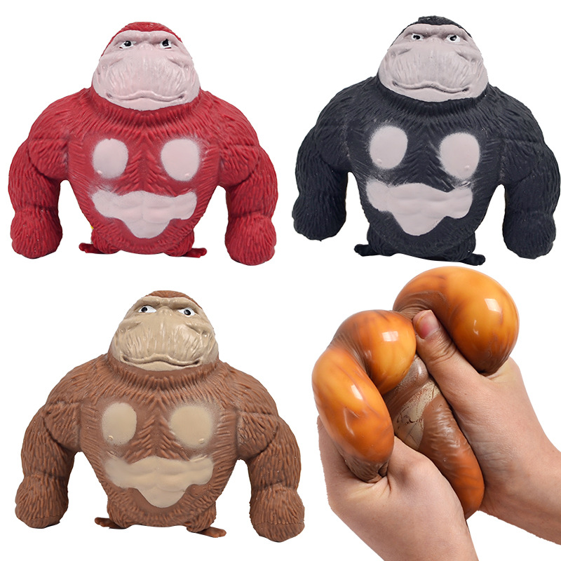 Best-Seller on Douyin Simulation Animal Sand Decompression Gorilla TPR Soft Glue Vent Lala Le King Kong Sandbag Toys