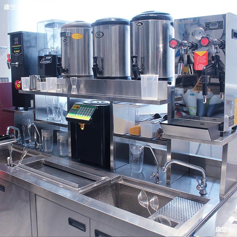 奶茶店设备全套不锈钢操作台水吧台蜜雪冰城商用冷藏柜工作台