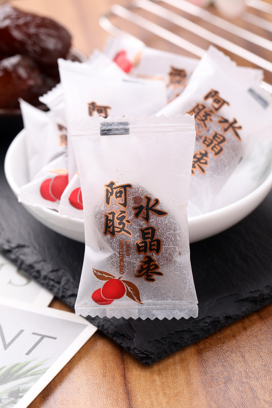 现货阿胶水晶枣100克袋装零食阿胶枣 网红小零食阿胶枣可代牌贴工