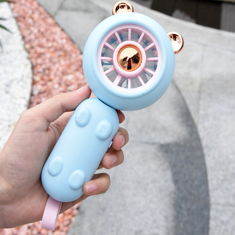 2023 New Cute Bear Folding Little Fan USB Charging Summer Portable Pocket Mini Fan Gift