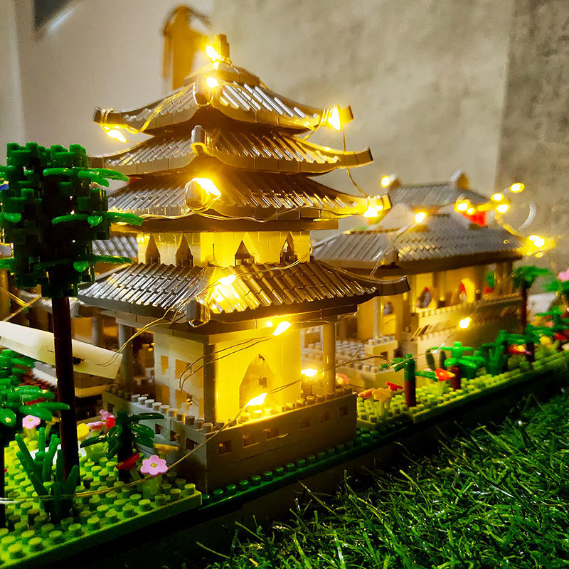 Compatible with Lego Suzhou Garden Chinese Style Architecture Adult Puzzle Micro Particles Assembled Building Block Toys Decoration Model