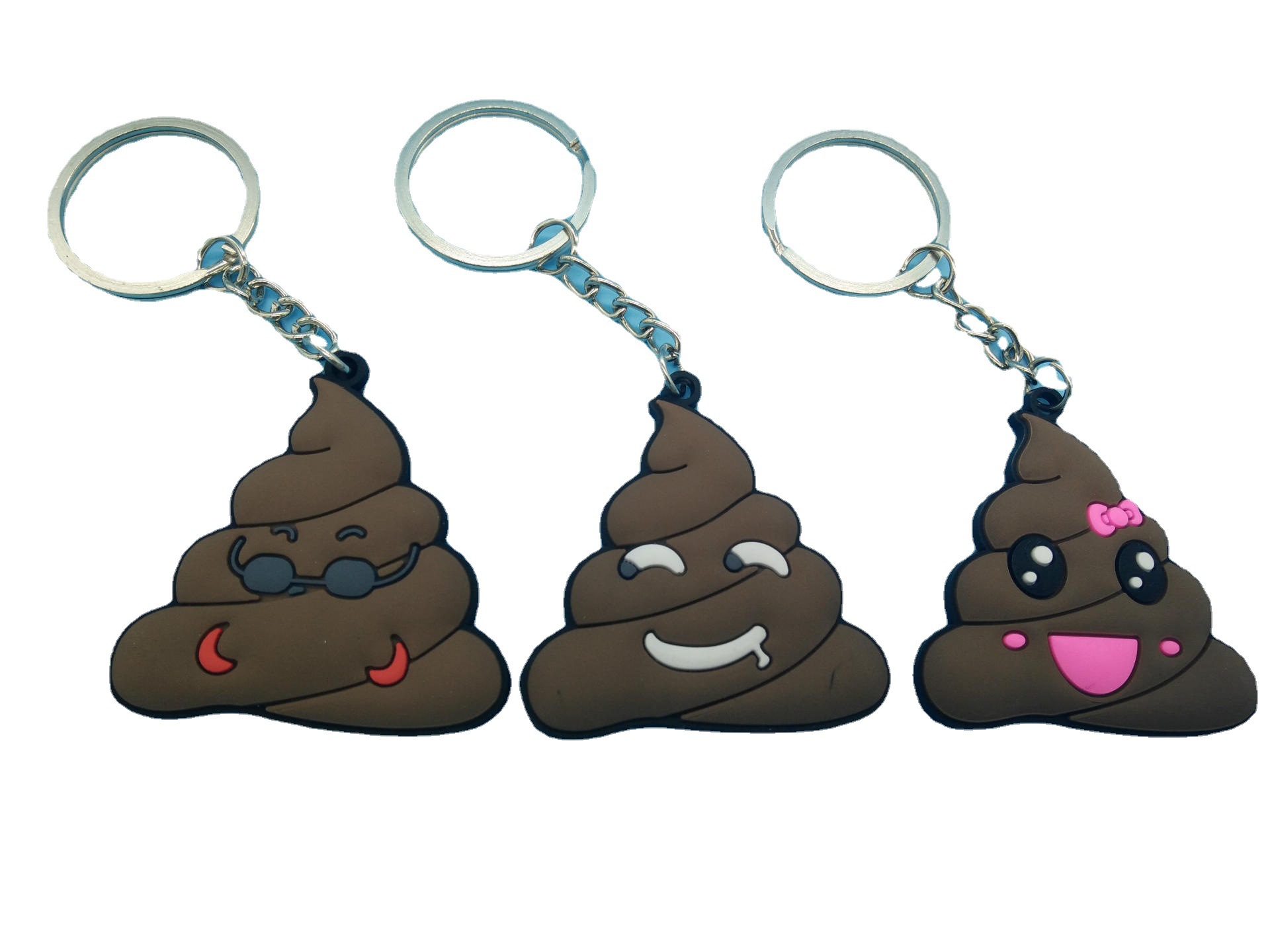Factory Direct Sales Poop Key Chain Emoji Key Chain PVC Key Chain Silica Gel Key Chain