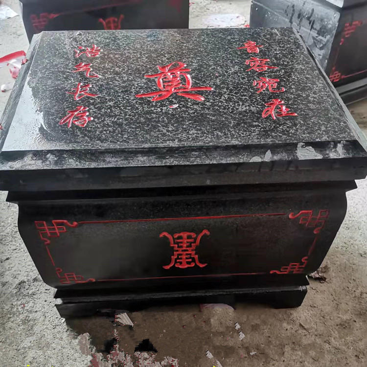 大理石骨灰盒整体寿盒石棺材青石汉白玉 墓地花岗岩迁坟石盒子
