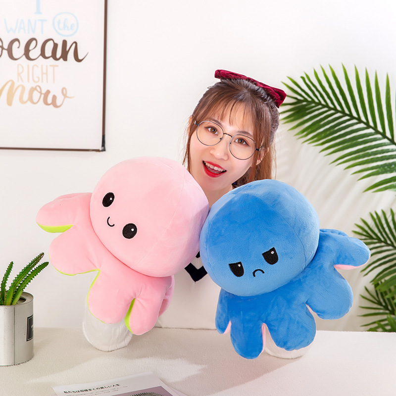 Double-Sided Flip Octopus Plush Toy Flip Octopus Plush Doll Octopus Doll Factory Wholesale