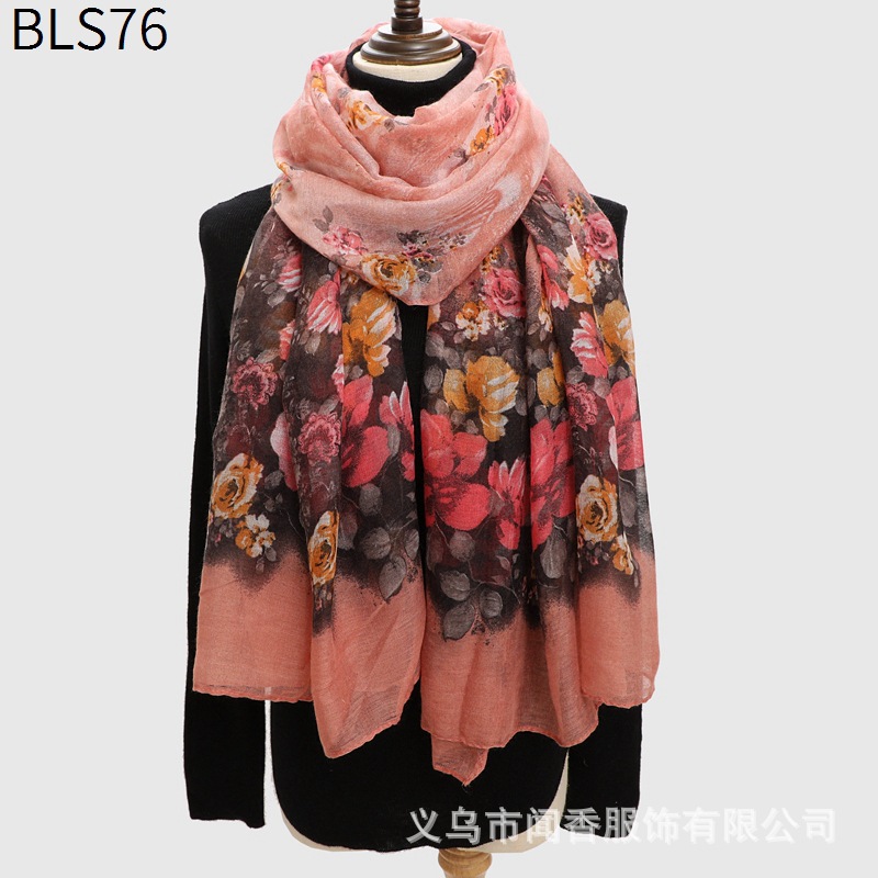 Cotton and Linen Bali Yarn Scarf Women's Autumn and Winter New Warm Neck Protection Scarf All-Matching Sun-Proof Sun-Proof Cold-Proof Shawl Scarf