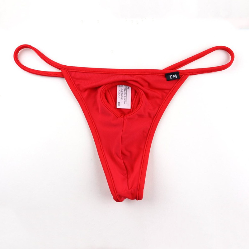 新款男士丁字裤镂空内裤男时尚枪弹分离低腰裤衩漏洞t字裤零售批