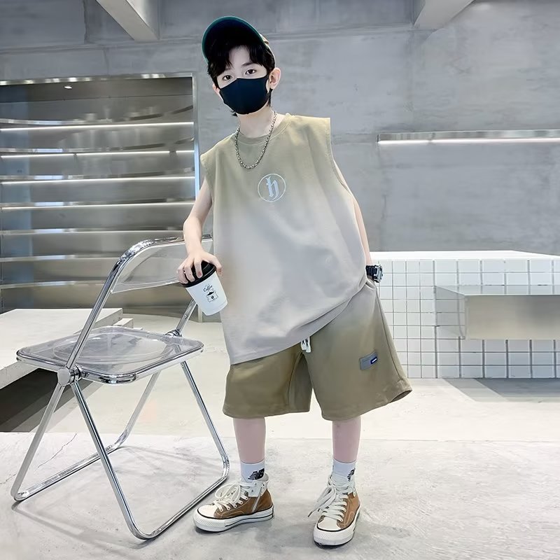 童装男童夏装套装2023新款儿童夏季薄款背心男孩中大童运动夏款潮