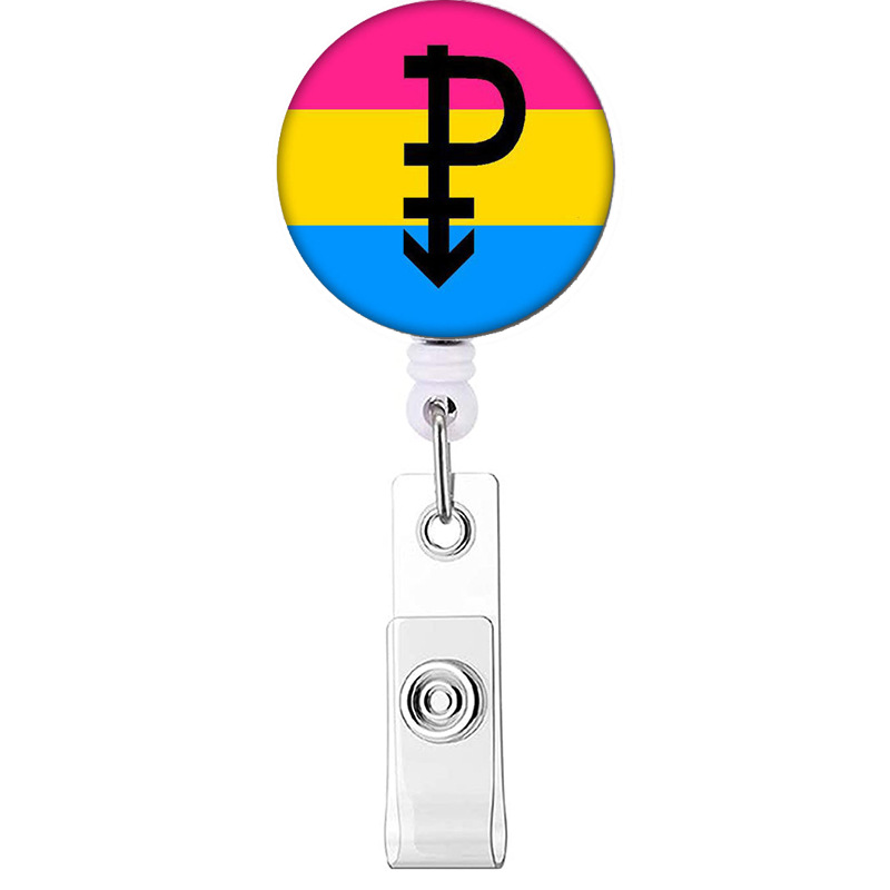 Customized Foreign Trade Cross-Border Tinplate Feat Ver Banner Can Buckle Lgbt Comrade Badge Card Id Card Retractable Buckle