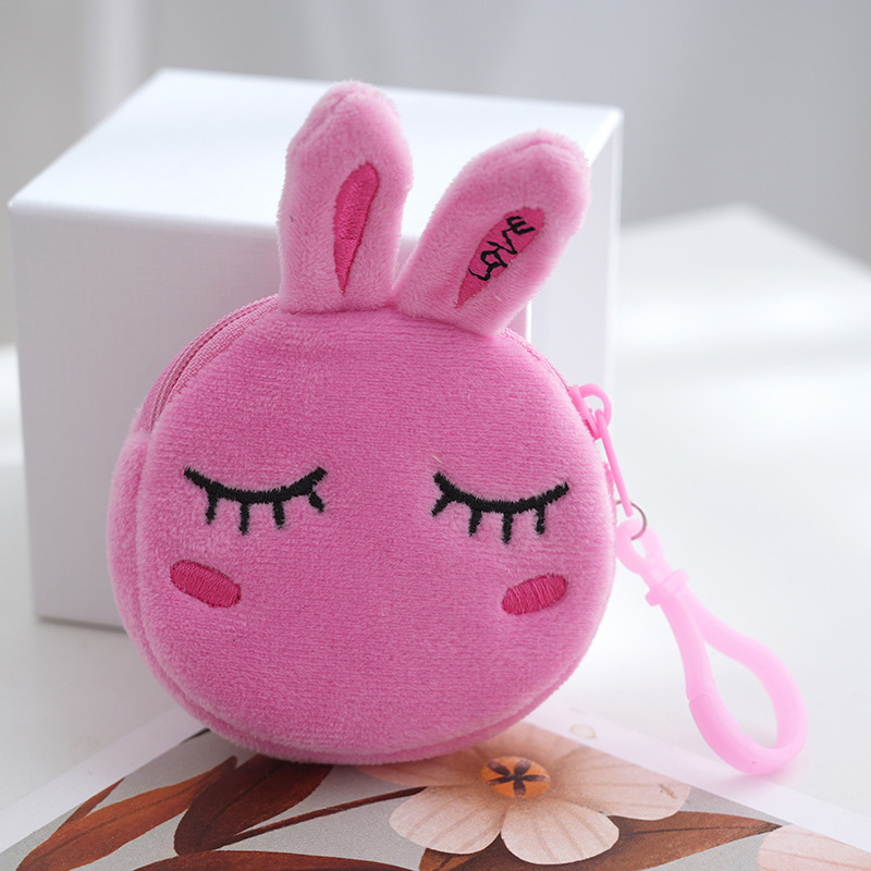 Send Cartoon Change Purse Plush Cute Coin Purse Cartoon Cloth Women's Key Case Coin Bag Small Wallet