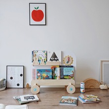 书架兔子绘本架家用小型儿童收纳架大画板地置物架宝宝玩具书柜