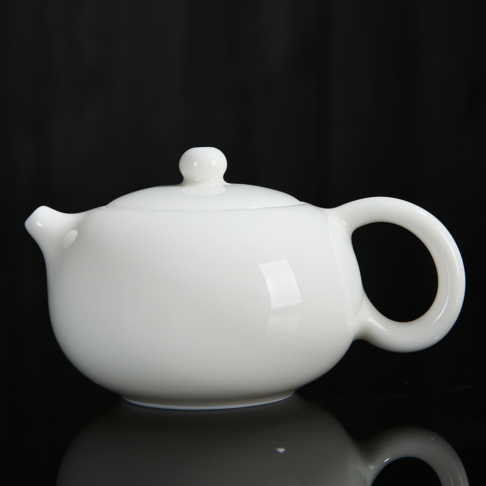 德化陶瓷茶壶白瓷西施壶功夫茶具家用手工羊脂玉小茶壶带过滤单壶