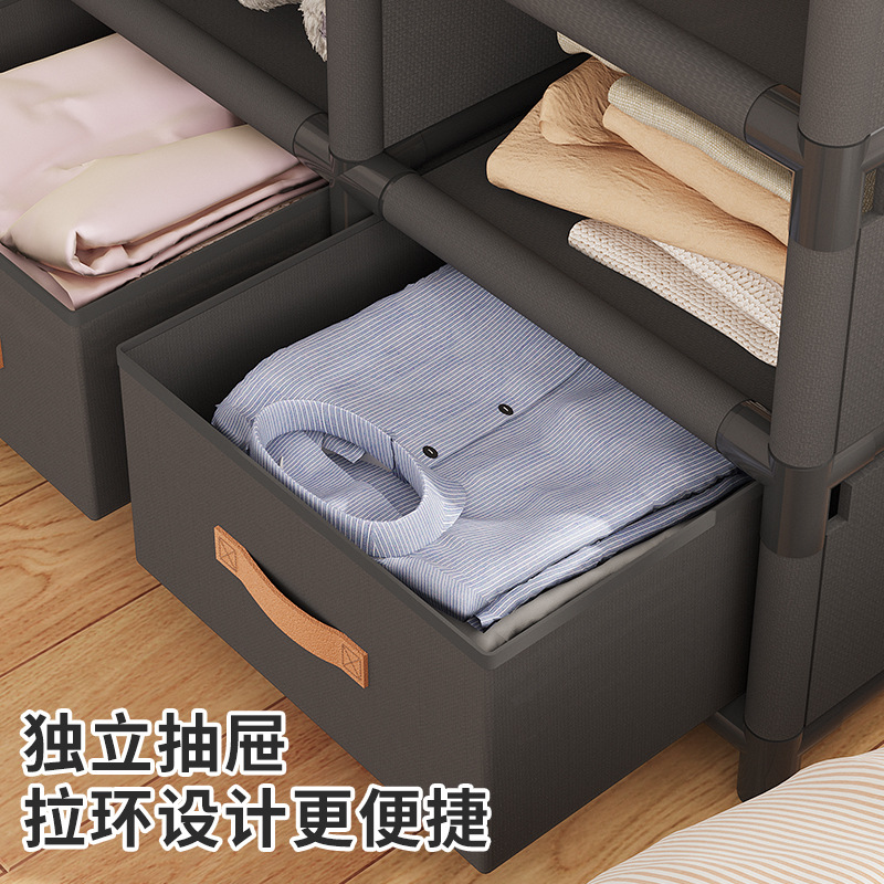 Simple Wardrobe Household Bedroom Cloth Wardrobe Rental Room Narrow and Durable Dustproof Wardrobe Shelf