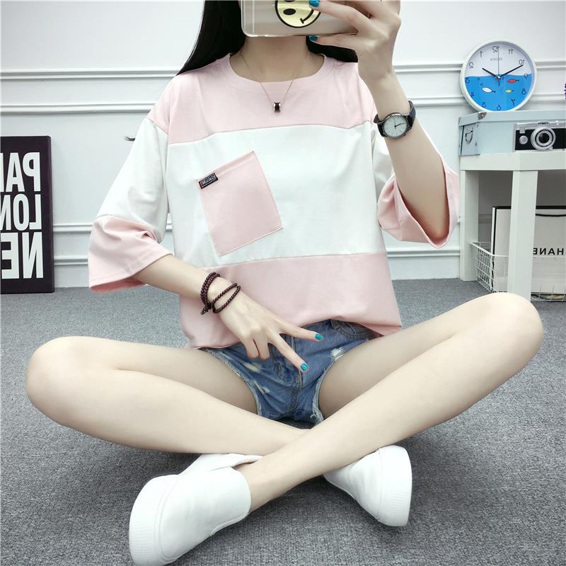 12-13-14-15-16岁大童女孩秋季女装韩国上衣服中学生宽松短袖t恤跨