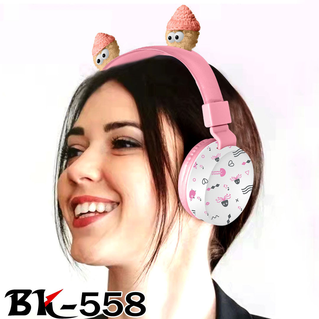 New Cross-Border BK-558 Wireless Headset Bluetooth Headset Subwoofer Stereo Card Sports Computer Headset