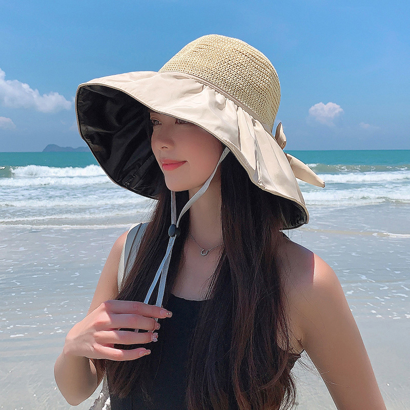 Vinyl Sun Protection Hat Women's Uv Protection Face-Covering Sun-Shade Hat Big Brim Fisherman Hat Foldable Sun Hat New